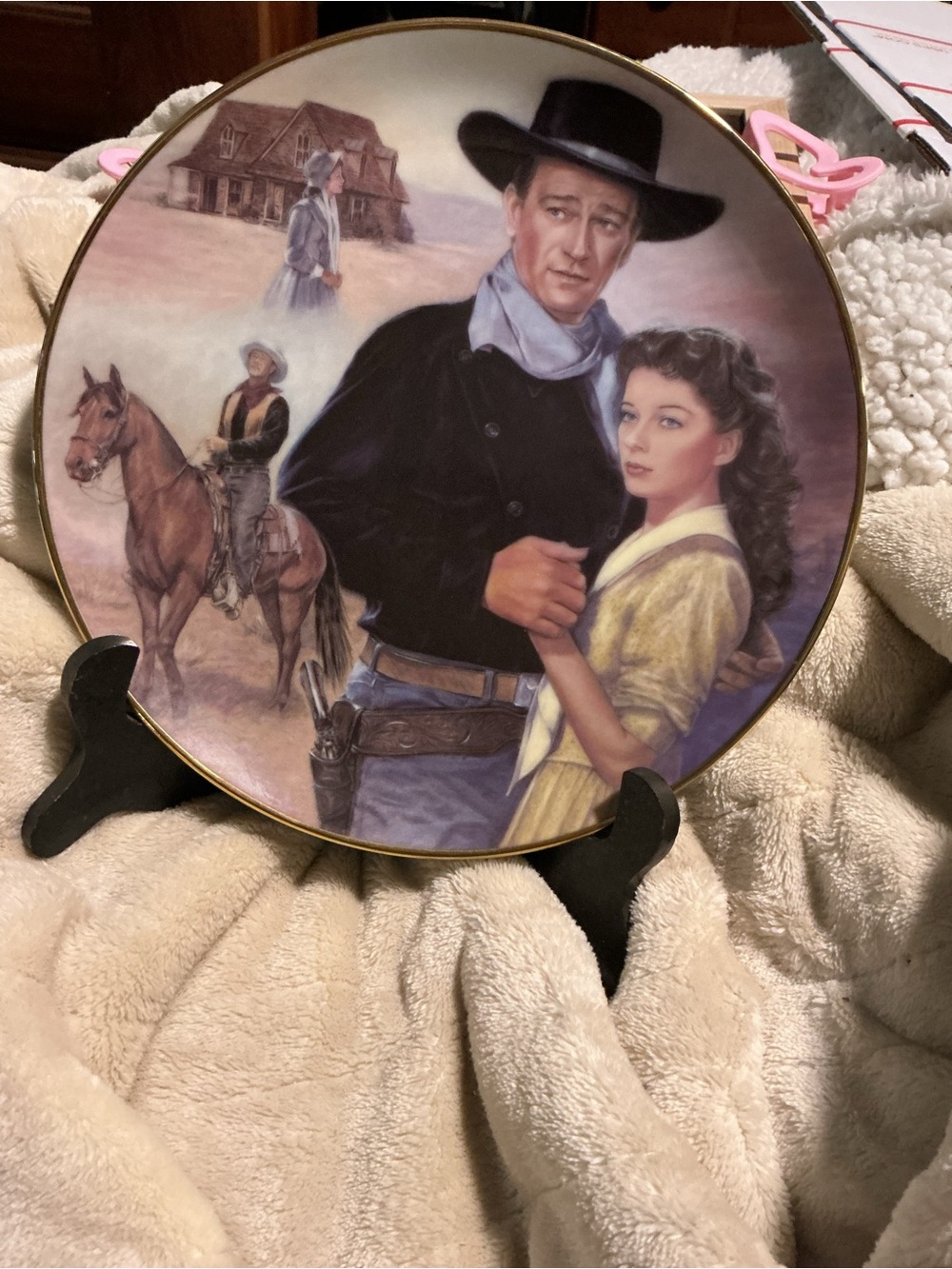 ANGEL and the badman Plate John Wayne as Quirt Evans Artist Susie Morton 💕